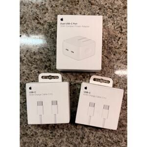 Apple 35W Dual USB-C Power Adapter + 2x USB-C 60W Cable (1m) – Open Box Complete